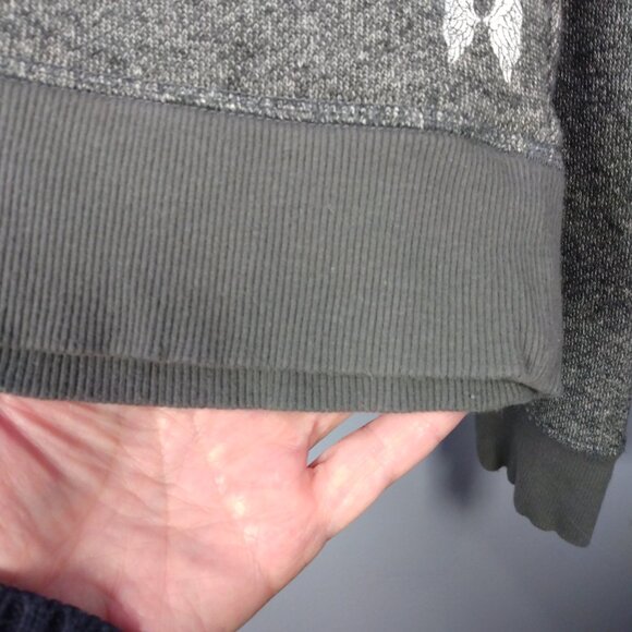 Victoria's Secret Back Lace Up Med Gray Long Sleeve Sweatshirt Crop Boxy *FLAW* - Picture 6 of 11